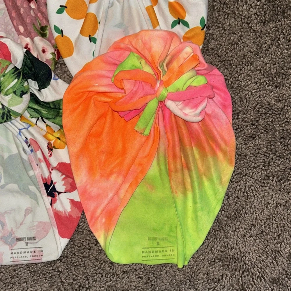 Bunny Knots size medium ages 1-4 turban hats bundle!!